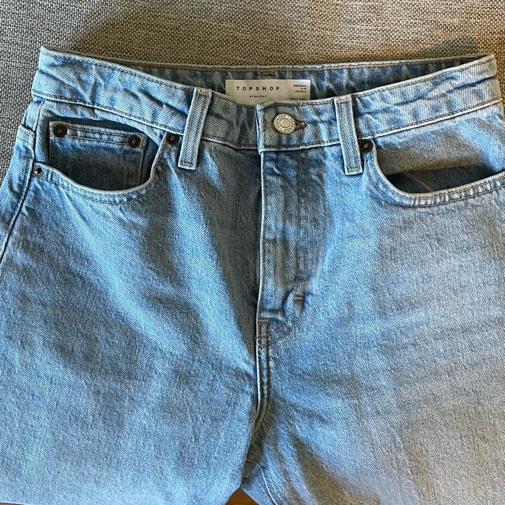 Raw Hem Crop Straight Leg Jeans